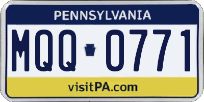 PA license plate MQQ0771