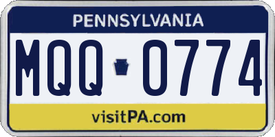 PA license plate MQQ0774