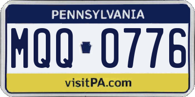 PA license plate MQQ0776