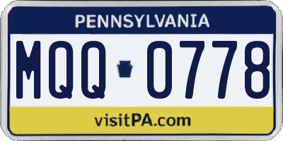 PA license plate MQQ0778