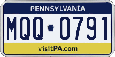 PA license plate MQQ0791