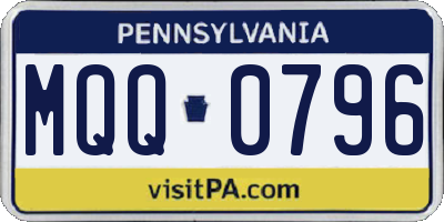 PA license plate MQQ0796
