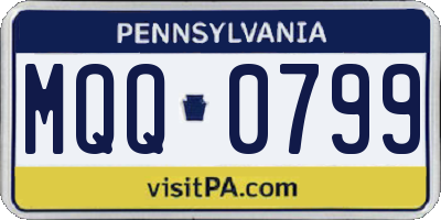 PA license plate MQQ0799