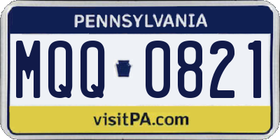 PA license plate MQQ0821