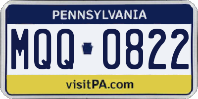 PA license plate MQQ0822