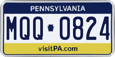 PA license plate MQQ0824