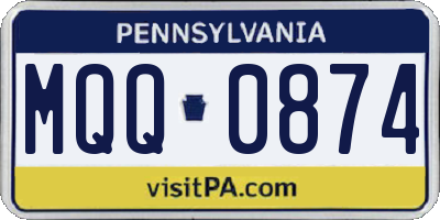 PA license plate MQQ0874
