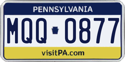 PA license plate MQQ0877
