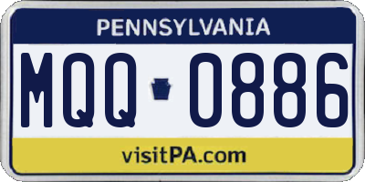 PA license plate MQQ0886