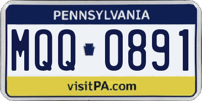 PA license plate MQQ0891