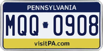 PA license plate MQQ0908