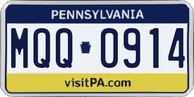 PA license plate MQQ0914