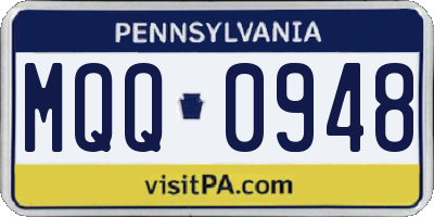 PA license plate MQQ0948