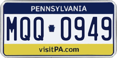 PA license plate MQQ0949