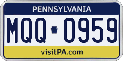 PA license plate MQQ0959