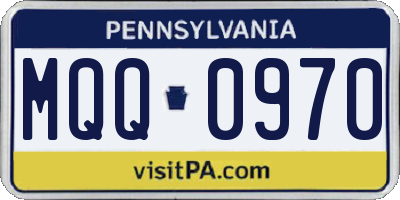 PA license plate MQQ0970