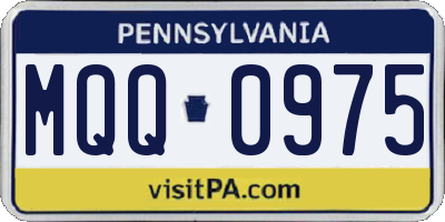 PA license plate MQQ0975