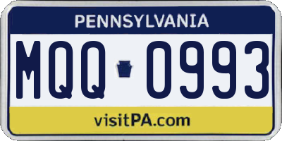 PA license plate MQQ0993