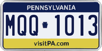 PA license plate MQQ1013