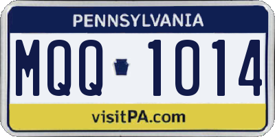 PA license plate MQQ1014