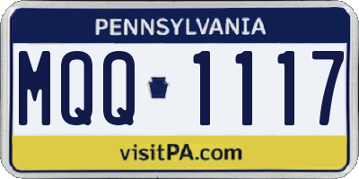 PA license plate MQQ1117