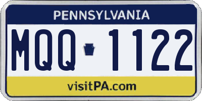 PA license plate MQQ1122