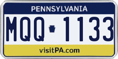 PA license plate MQQ1133