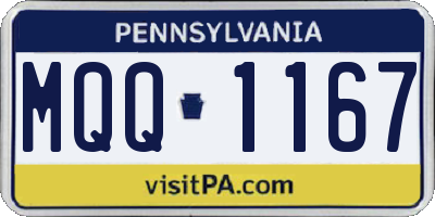PA license plate MQQ1167