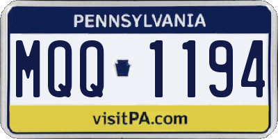 PA license plate MQQ1194