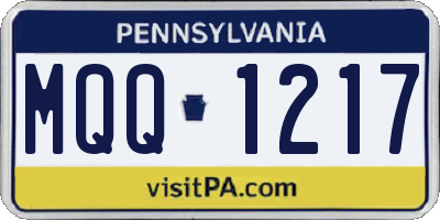 PA license plate MQQ1217
