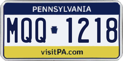 PA license plate MQQ1218