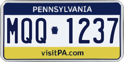 PA license plate MQQ1237