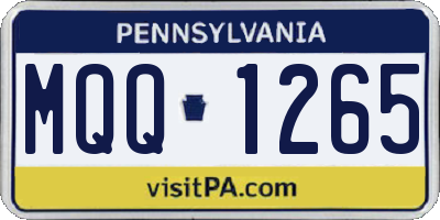 PA license plate MQQ1265