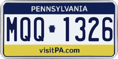 PA license plate MQQ1326