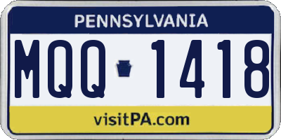 PA license plate MQQ1418