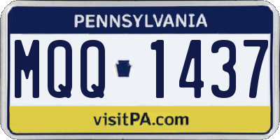 PA license plate MQQ1437