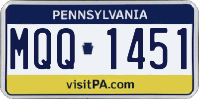PA license plate MQQ1451