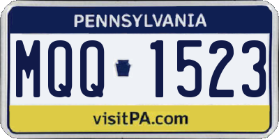 PA license plate MQQ1523