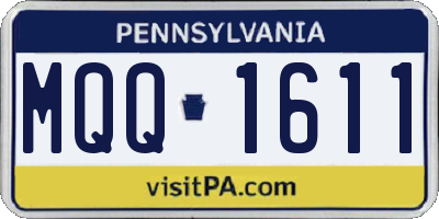 PA license plate MQQ1611