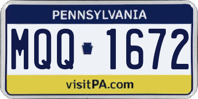 PA license plate MQQ1672