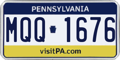 PA license plate MQQ1676