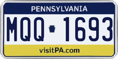 PA license plate MQQ1693