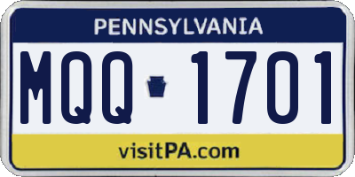 PA license plate MQQ1701