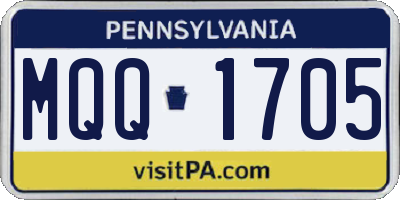 PA license plate MQQ1705