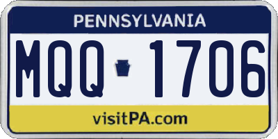 PA license plate MQQ1706