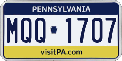 PA license plate MQQ1707