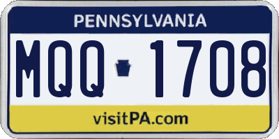 PA license plate MQQ1708