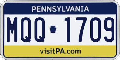 PA license plate MQQ1709