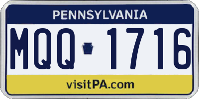 PA license plate MQQ1716