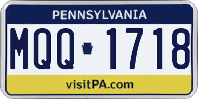 PA license plate MQQ1718